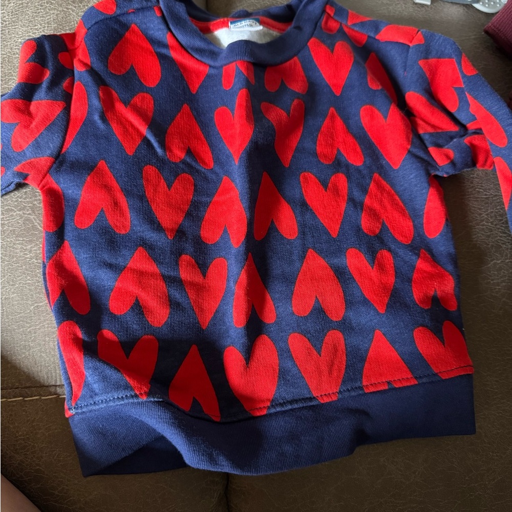 Kids Red Heart Patterned Shirt